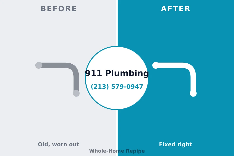 Before and after: plumbing company Walls, MS
